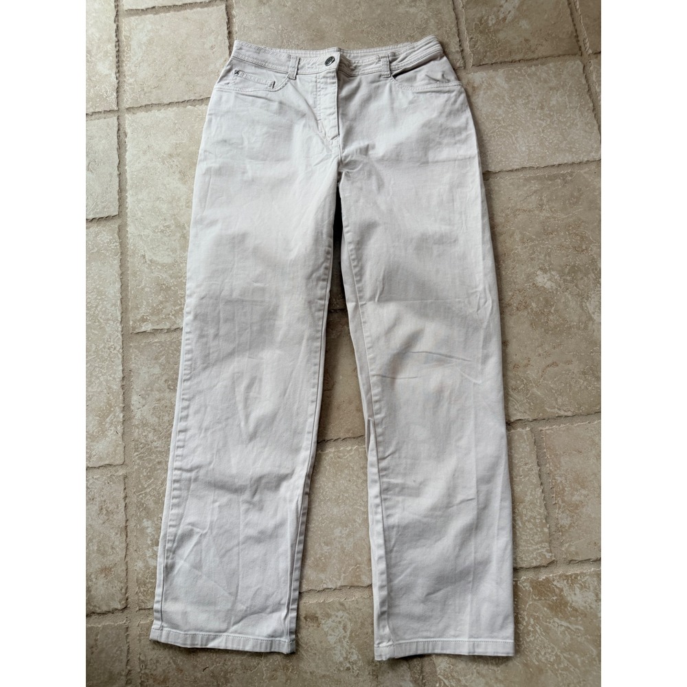 C&A Canda Collection Womens Beige Straight Leg High Rise Pants Size 38K 40C/K